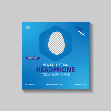 HEADPHONE SOCIL MEDIA POST TAMPLATE
