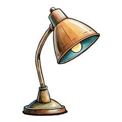 cartoon lamp on transparent background