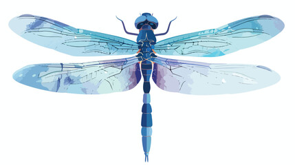 The dragonfly from heaven is transparent blue flat vector