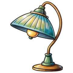 cartoon lamp on transparent background