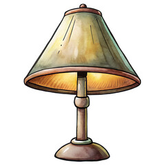 cartoon lamp on transparent background