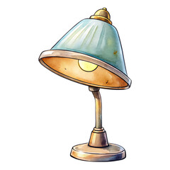 cartoon lamp on transparent background