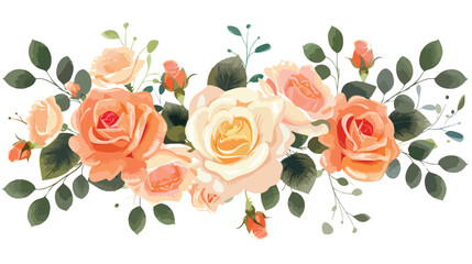 The rose elegant card. A spring decorative bouquet 