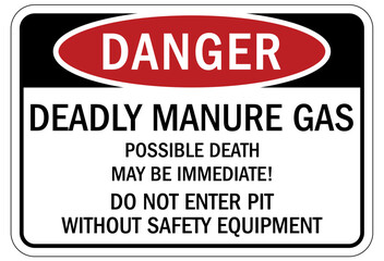 Farm safety sign deadly manure gas