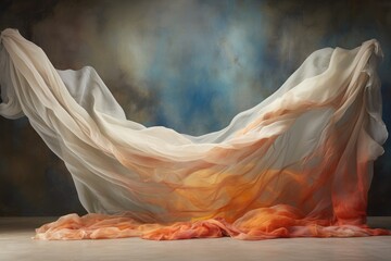 Flowing fabric in a dance of colors
