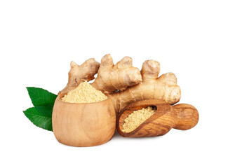 Ginger root isolated on a white background.