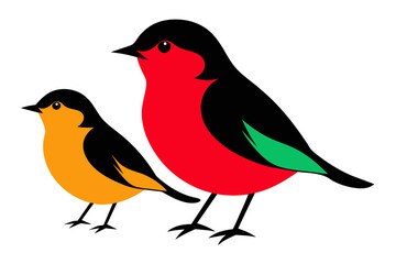 silhouette color image robin bird vector