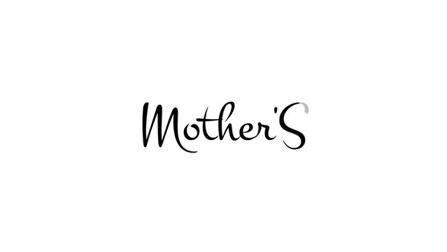 Animation of Happy Mother's Day text in black with hearts on white background. Great for Mother's Day celebrations for Mothers in the world. mother's day animation