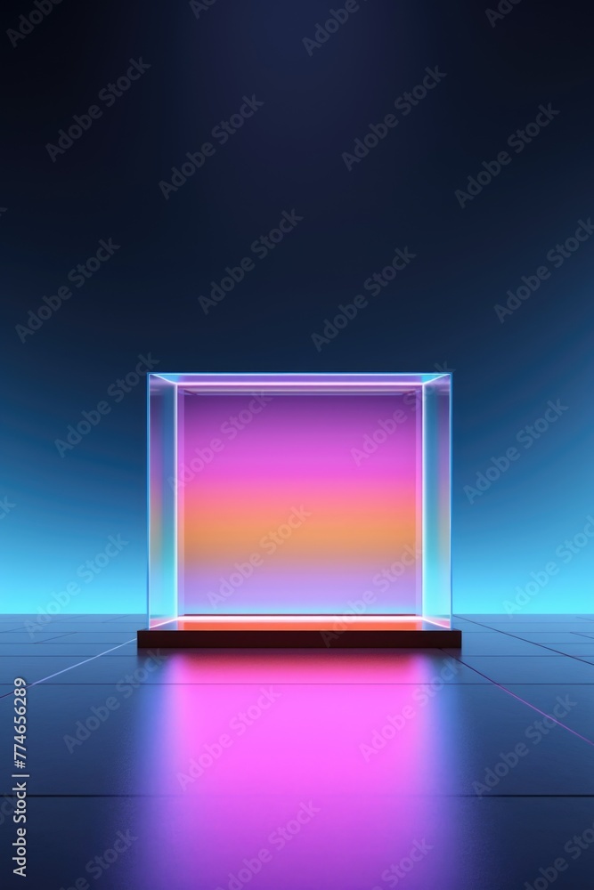 Poster a square box with a colorful background