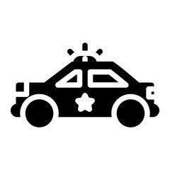 Police car icon in glyph style
