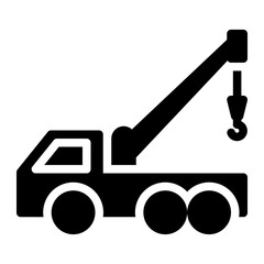 Crane truck icon in glyph style
