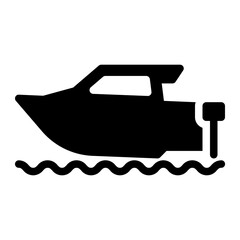 Boat icon in glyph style