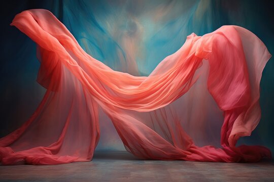 Dramatic pink fabric in a dynamic display