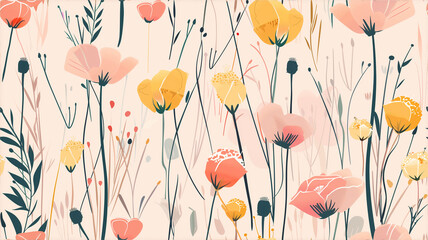 Background with beautiful flowers. Summer flower Banner, wallpaper,  greeting card or spring-themed designs