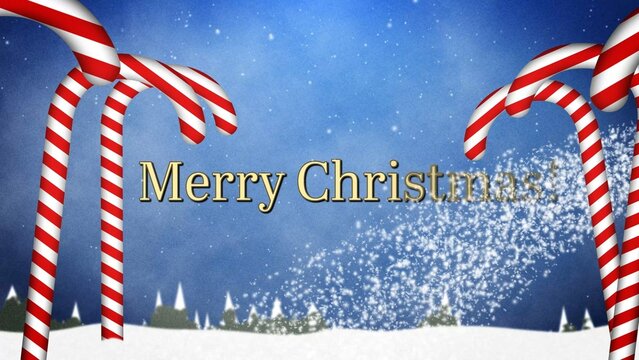 Merry Christmas Snow and Sugar Cane Candy Title Intro Template