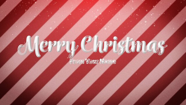 Merry Christmas Sugar Cane Candy Text Title Intro