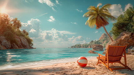 Summer sun and vacation background image concept