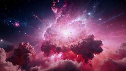 The Pink Big Bang. Universe Explosion. The Beginning. Space Wallpaper.