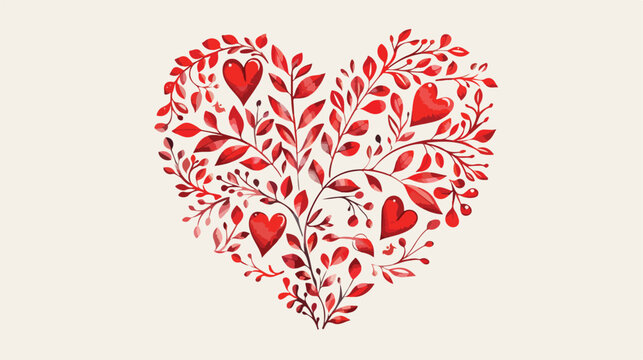 Valentines Day Heart for invitation card. Decorative v