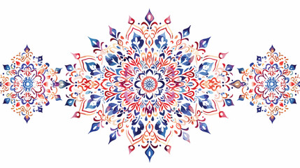 Vector mandala. Abstract vector floral ornamental border