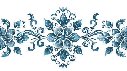 Vector mandala. Abstract vector floral ornamental border