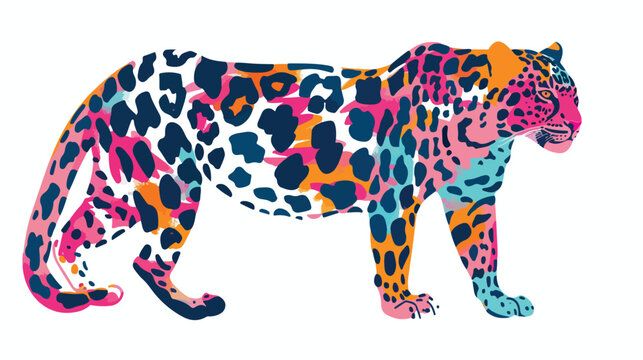 Vector line leopard for creating fashion prints postca