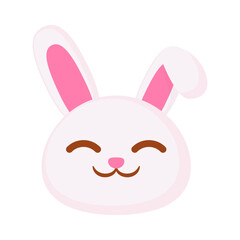 Vector cute easter bunny illustration on white