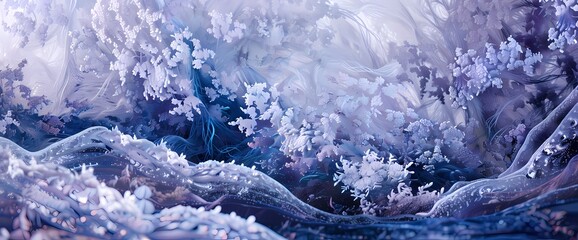 Azure blue wisps weaving intricate tales amidst a surreal dreamscape of soft lilac.