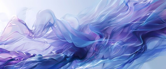 Fototapeta na wymiar Azure blue wisps weaving intricate tales amidst a surreal dreamscape of soft lilac.