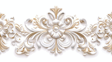 White ornament with gold patina on a white background.