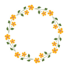 Fototapeta premium Vector hand drawn spring floral frame