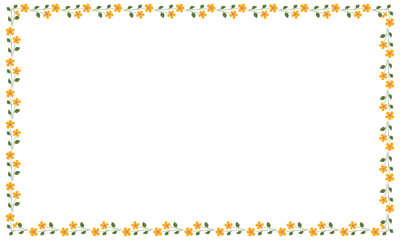 Vector hand drawn spring floral frame