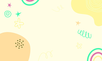 Hand drawn flat design abstract doodle background