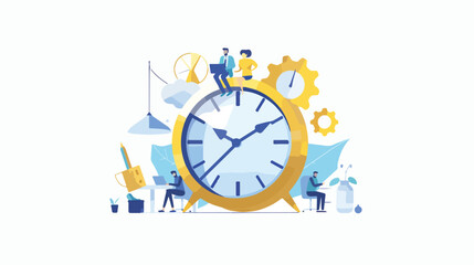 Work time management concept quick response flat style