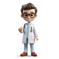3d cute doctor character

