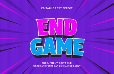 end game 3d editable text effect