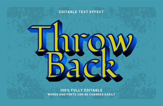 throw back 3d editable text effect
