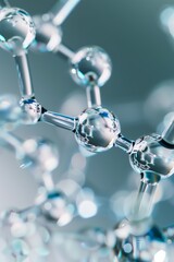 Light Blue Molecular Structure with Blurred Back