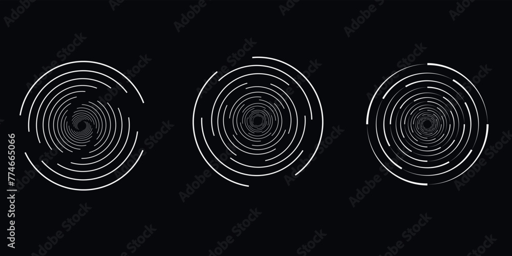 Aufkleber spiral sound wave rhythm line dynamic abstract vector background