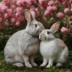 Two rabbit in the lovers 