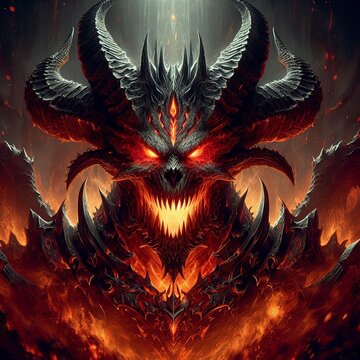 Evil demon in hell