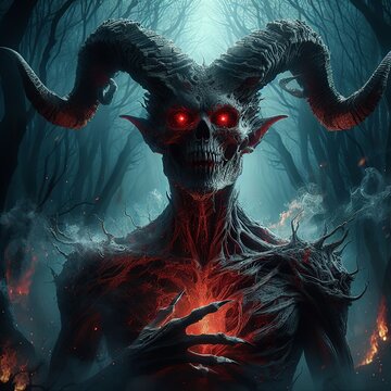Evil demon in hell