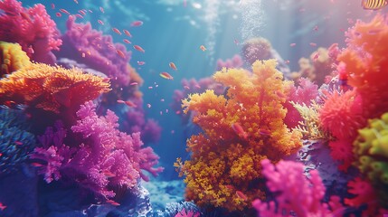 Fototapeta na wymiar vibrant colors of a coral reef teeming with life