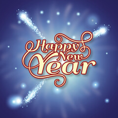 Naklejka na ściany i meble Vector happy new year invitation greeting