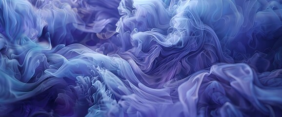 Azure blue wisps weaving intricate tales amidst a surreal dreamscape of soft lilac. - obrazy, fototapety, plakaty