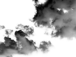 Clouds, Cloud Backgrounds, Clouds set isolated on black background. White cloudiness, mist or smog background.