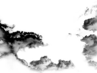 Clouds, Cloud Backgrounds, Clouds set isolated on black background. White cloudiness, mist or smog background.