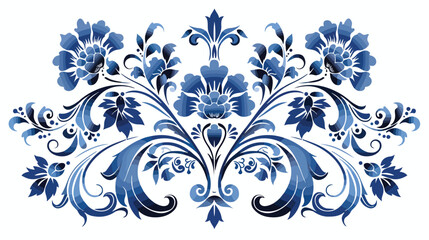 Blue and white decorative design illustration flat vector