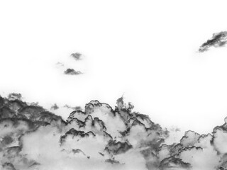 Clouds, Cloud Backgrounds, Clouds set isolated on black background. White cloudiness, mist or smog background.