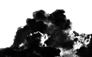 Clouds, Cloud Backgrounds, Clouds set isolated on black background. White cloudiness, mist or smog background.